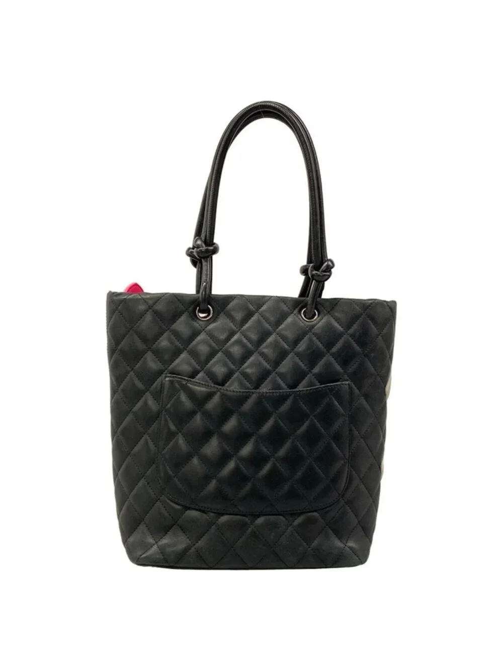Chanel Tote Bag Cambon Line Black White Lambskin
